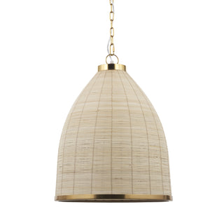 Saliha Cane w/ Brass Metal Pendant Light Main Image