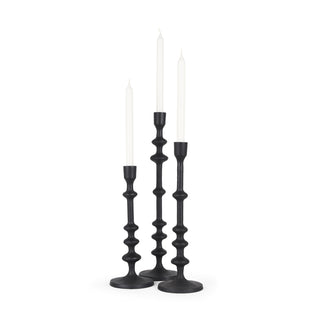 Paolo Matte Black Metal Candle Holder Main Image
