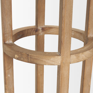 Andy I Large Natural Wood Cylindrical Lantern Alternative Image