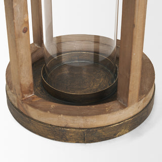 Andy I Large Natural Wood Cylindrical Lantern Alternative Image