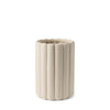 Mira Tall Textured Blush Beige Fluted Ceramic Vase Main Image