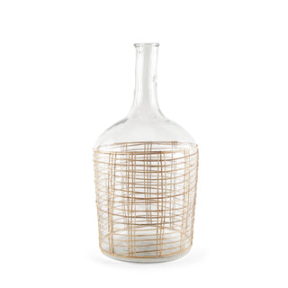 Troian Large Rattan Wrapped Glass Bottle Main Image