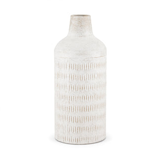 Tisha Large White W/ Terracotta Distressing Metal Vase Main Image