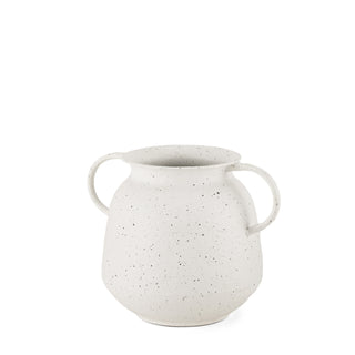 Treva Small White w/ Black Speckles Metal Vase Main Image