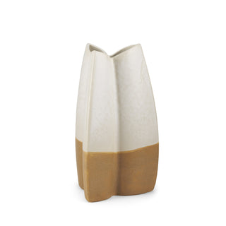 Vania Small Off White w/ Tan Textured Ceramic Vase Main Image