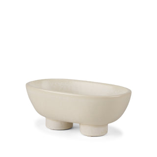 Tyren Cream Glazed Decorative Oblong Ceramic Bowl Main Image