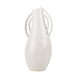 Urvi Tall Off White Speckled Asymmetrical Ceramic Vase Main Image