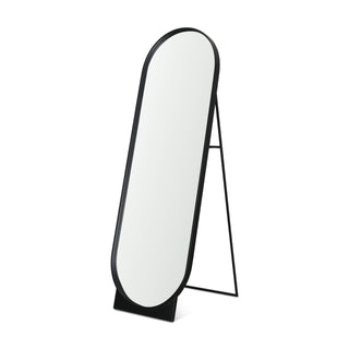 Tillie Oblong Matte Black Metal Standing Floor Mirror Main Image