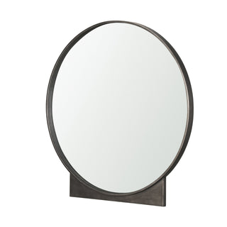 Tillie Round Gunmetal w/ Textured Metal Frame Wall Mirror Main Image