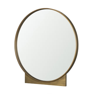 Tillie Round Brushed Gold Metal Frame Wall Mirror Main Image