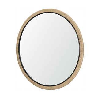 Vasie Black Wood w/ Jute Round Mirror Main Image