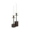 Petria Antiqued Gold Textured Metal Taper Candle Holders Main Image