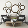 Sprocket Round Brown Wood Frame Mirror Lifestyle Image Feature