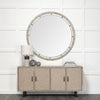 Sonance Round Brown Wood Frame Mirror Lifestyle Image Feature