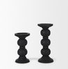 Wanda Matte Black Wood Pillar Candle Holders Alternate Image