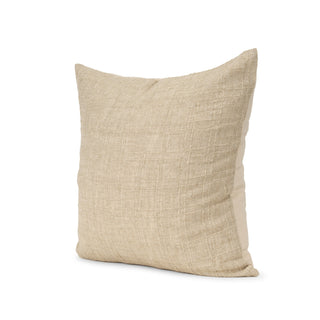 Jeren Beige Checker Textured Cotton-Linen Decorative Square Pillow Cover Main Image