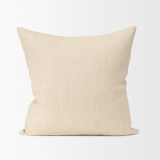Jenner Cream Cotton-Linen Blend Decorative Square Pillow Cover Alternate Image