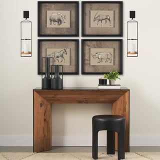 Avram Black Metal Frame and Wood Hanging Candle Holder Lifestyle Image