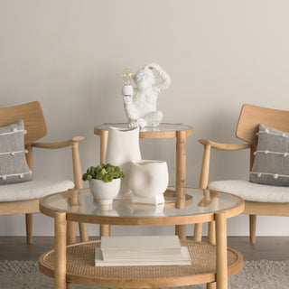 Simia White Resin Playful Monkey Table Lamp Lifestyle Image Feature