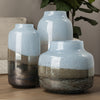 Nasser I Short Blue/Gold/Chrome Urn Style Glass Vase Lifestyle Image Feature