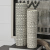 Uhura II Large Cream Black Patterned Cylindrical Ceramic Vase Lifestyle Image Feature