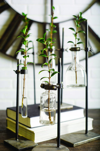 Jarvis Dark Brown Metal and Glass Chemistry Inspired Bottles Lifestyle Image Feature