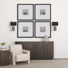 Maravilla III Black/White Pattered Base Black Fabric Shade Wall Sconce Lifestyle Image Feature
