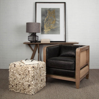 Clark Bronze Barrel Metal Base Beige Linen Shade Table Lamp Lifestyle Image Feature