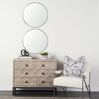Adrianna Black Metal Round Mirror Lifestyle Image Feature