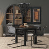 Pendra Black Metal Wooden Bead Three Bulb Chandelier Lifestyle Image Feature