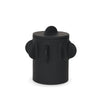 Deacon Small Matte Black Metal Canister with Sculptural Handles Main Image