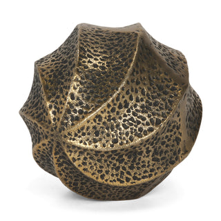 Imani Large Sculptural Textured Antiqued Gold Metal Decorative Orb Object Main Image