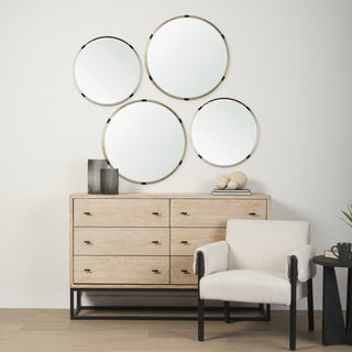 Melissa Medium Round Gold Metal Wall Mirror Lifestyle Image Feature