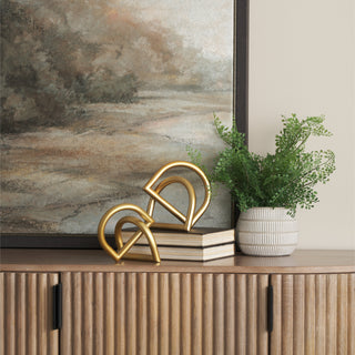Locke Small Matte Gold Metal Decorative Object Lifestyle Image Feature