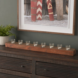 Lakara Reclaimed Wood Eight Tealight Table Candle Holder Lifestyle Image Feature