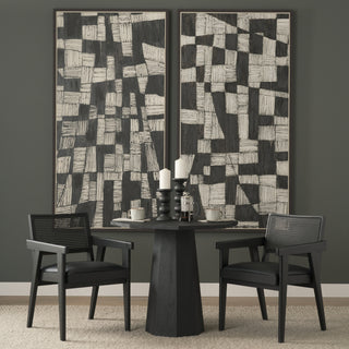 Wanda Matte Black Wood Pillar Candle Holders Lifestyle Image Feature