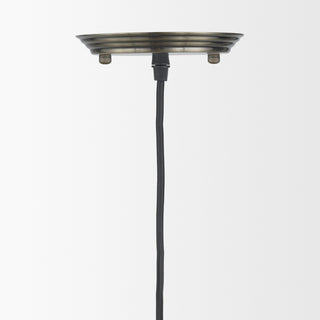 Hines I Antiqued-Brass Metal Cage Pendant Light Alternative Image