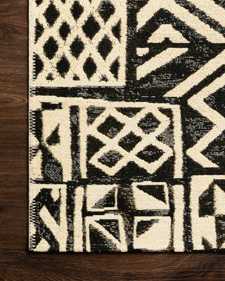 Loloi Mika MIK-13 Ivory/Black Area Rug Corner Image