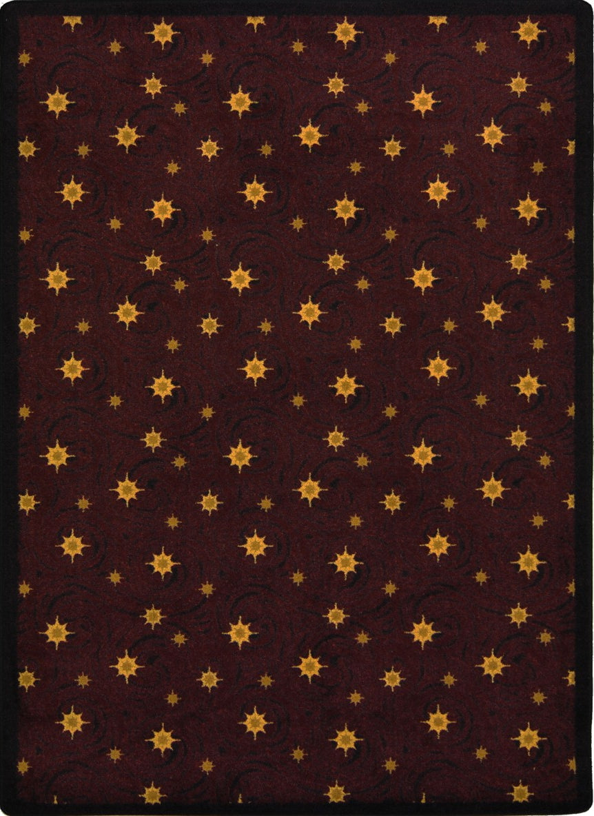 Joy Carpets Any Day Matinee Milky Way Burgundy Area Rug
