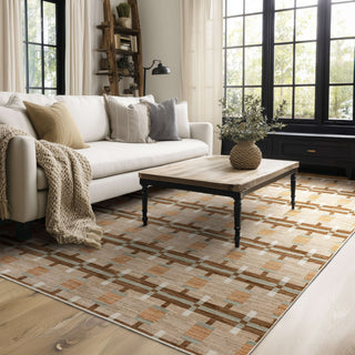 Karastan Persepolis Minya Brown Area Rug Lifestyle Image Feature