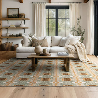 Karastan Persepolis Minya Dusty Sage Area Rug Lifestyle Image Feature