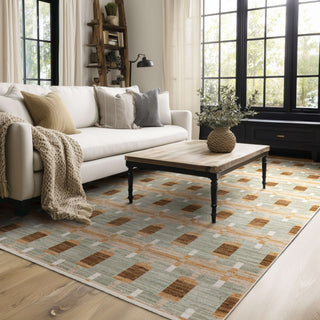 Karastan Persepolis Minya Dusty Sage Area Rug Lifestyle Image Feature