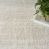 Nourison Modern Shag MMD04 Ivory Beige Area Rug Corner Image