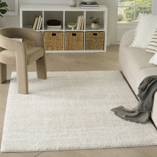 Nourison Modern Shag MMD04 Ivory Beige Area Rug Corner Image