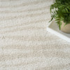 Nourison Modern Shag MMD05 Ivory Beige Area Rug Corner Image