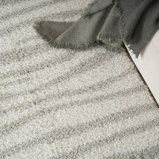 Nourison Modern Shag MMD05 Ivory Grey Area Rug Corner Image