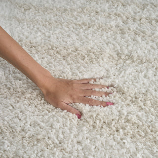 Nourison Modern Shag MMD05 Ivory Beige Area Rug Room Image Feature