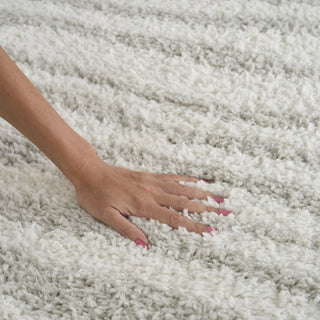 Nourison Modern Shag MMD05 Ivory Grey Area Rug Room Image Feature