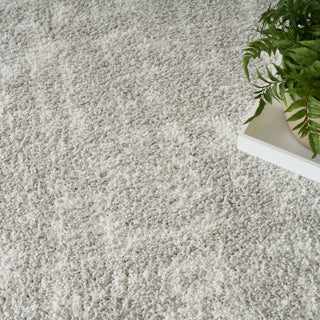 Nourison Modern Shag MMD06 Grey Ivory Area Rug Corner Image