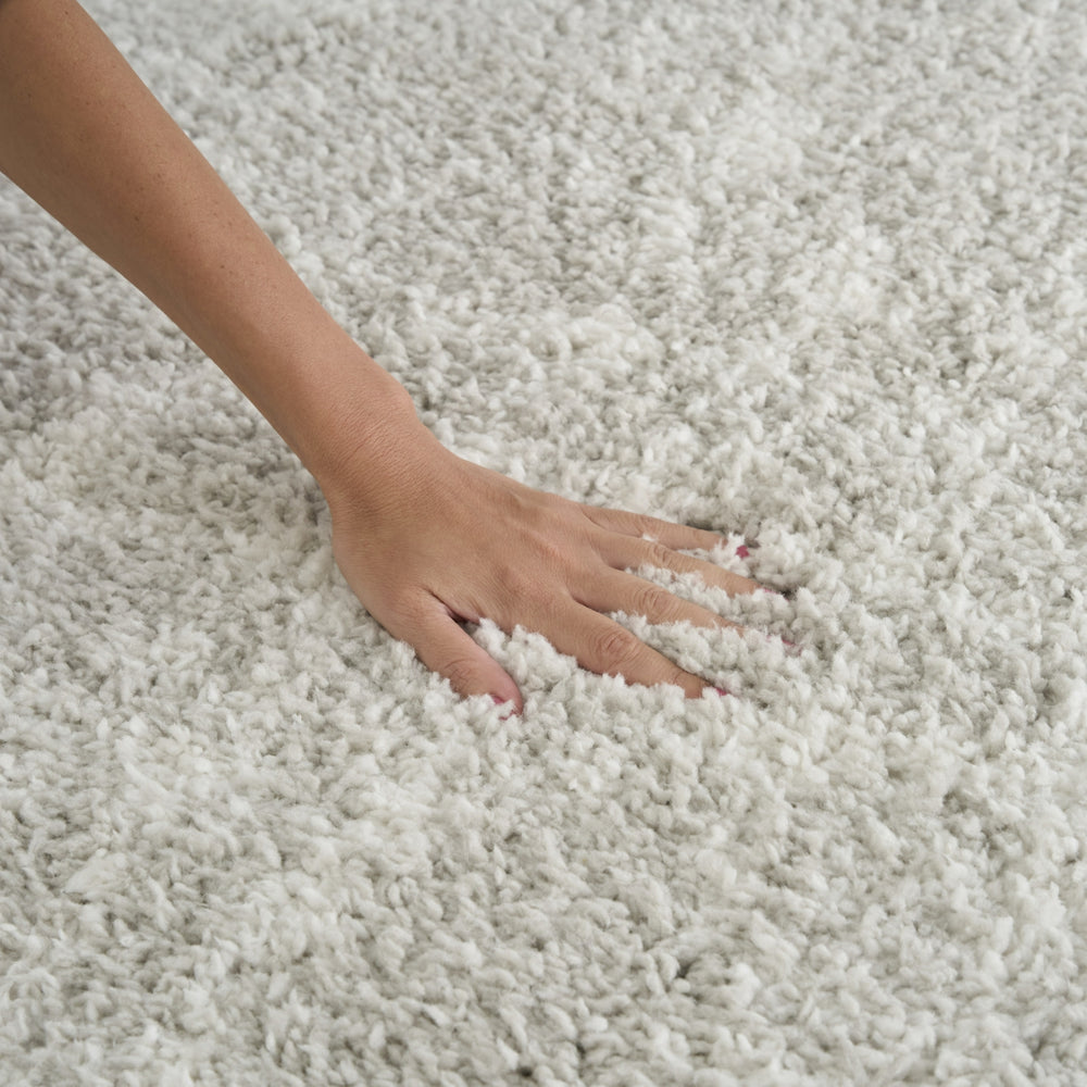 Nourison Modern Shag MMD06 Grey Ivory Area Rug Room Image Feature